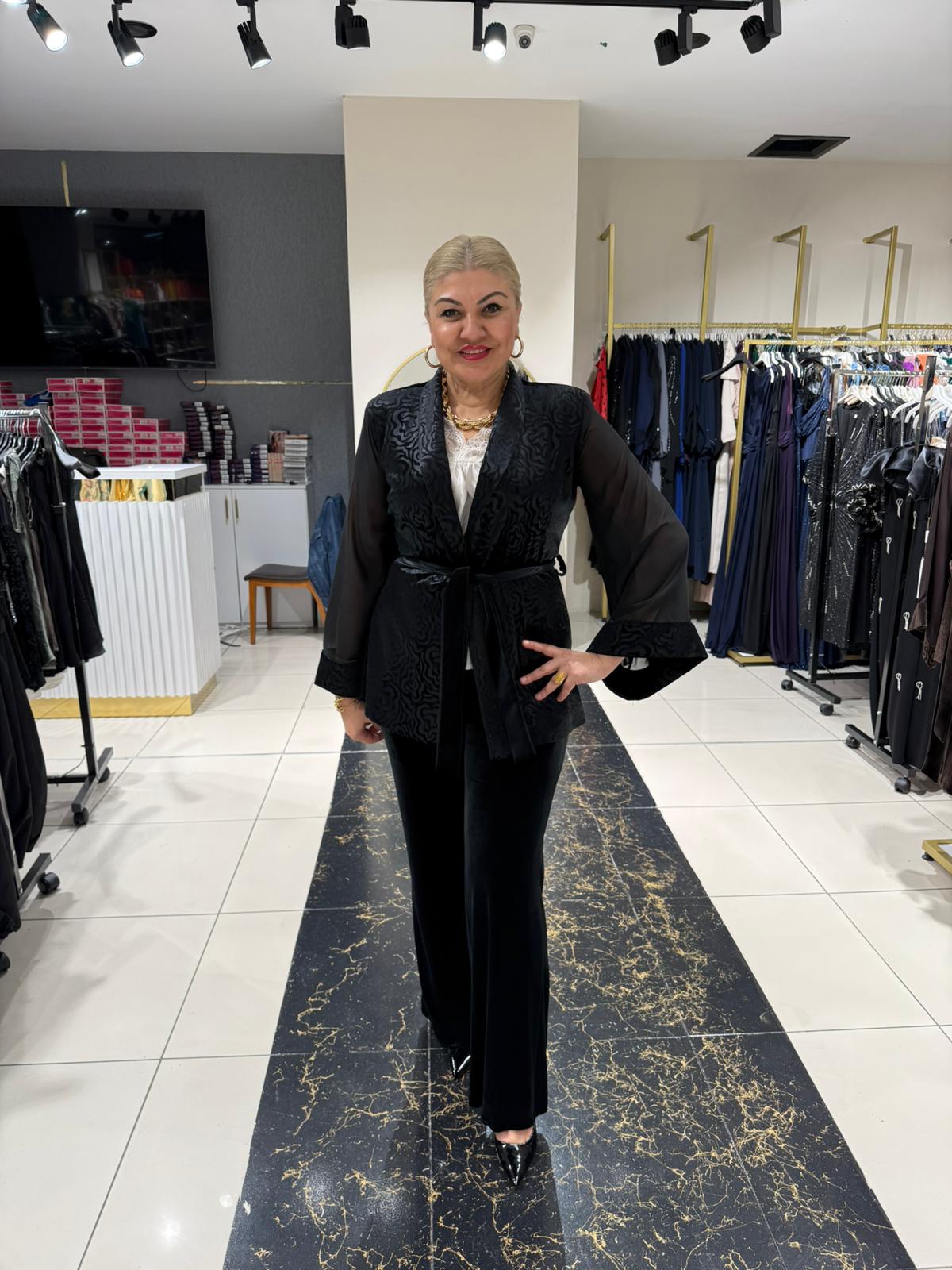 İpek Şifon Kadife Takım