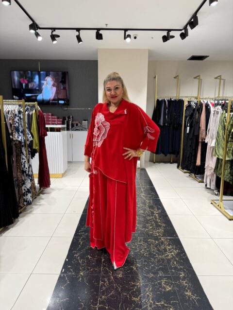 Gelincik Motif Degaje Yaka Alt Üst Takım